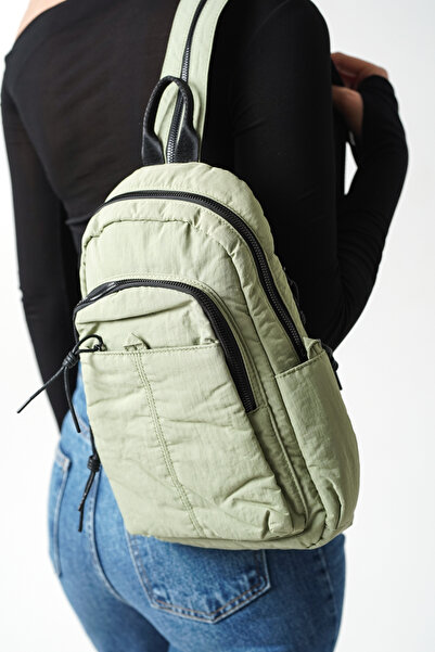 Solo Bag Women's Green Multi-Compartment Waterproof Crinkle Casual Backpack