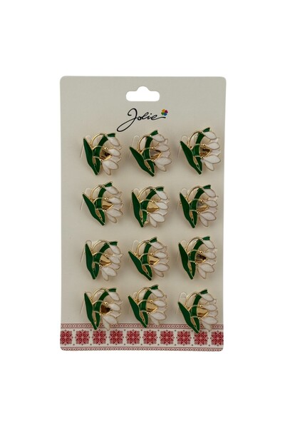 Flippy Set of 12 Snowdrop Spring Martisor Brooches