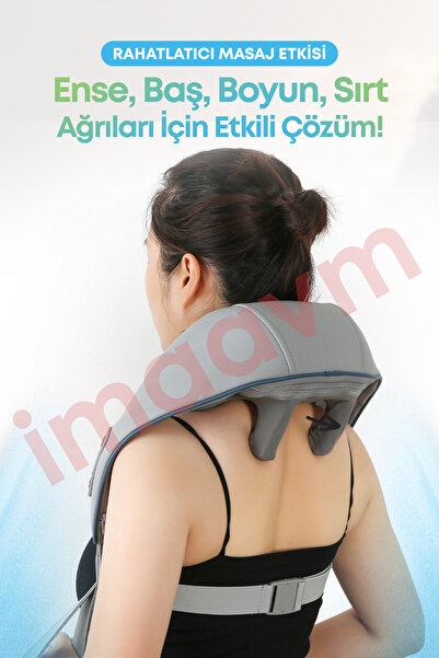 38 MBM Titreşimli, Şarjlı, Ovmalı, Isıtmalı, Yoğurmalı, Akupunktur Etkili Boyun Sırt ve Bel Masaj Alet