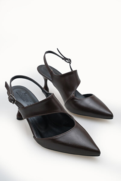 Riccon Pantofi de damă cu vârf ascuțit și toc subțire, cu spatele deschis 001...