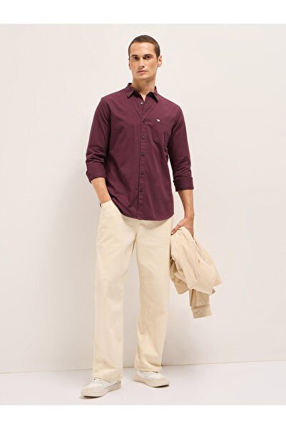 The Bear House By Styli Men's Solid Cotton Slim Fit Casual Shirt