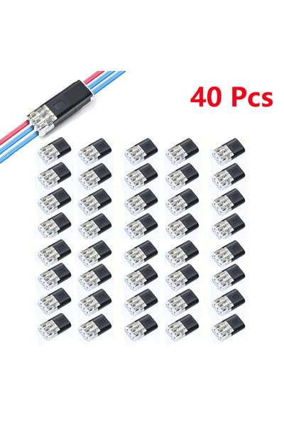 Choice3 40 قطعة من موصلات طرفية سوداء (10/20/30/40/50 قطعة)، موصل كابل ثنائي ...