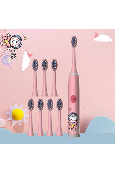 Choice3 Pink-8PCS Children's Electric Toothbrush Color Cartoon Space Series C...