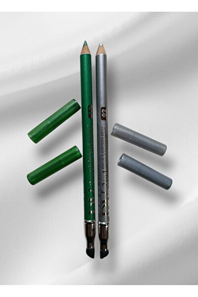 madam shushu Dv Green+Gray Shimmering Eye Pencil (with Sponge)