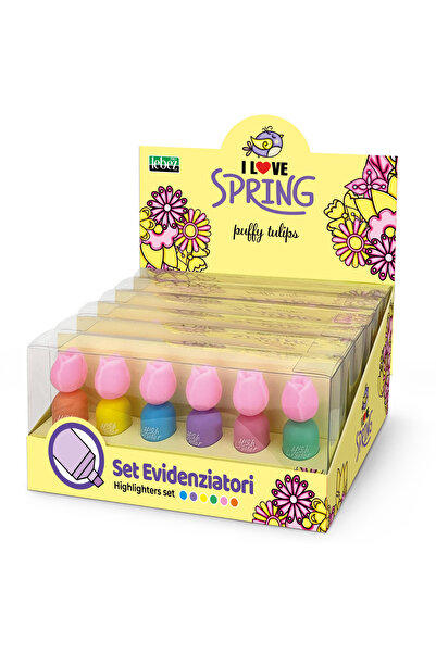 Lebez Set Marker evidențiator Puffy Tulips, 6 culori pastel (6 set/display), ...