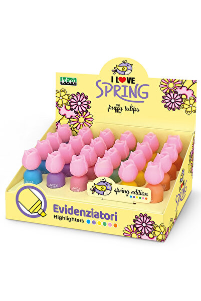 Lebez Mini evidenziatori Puffy Tulips, 6 culori pastel asortate , pret/1 buc