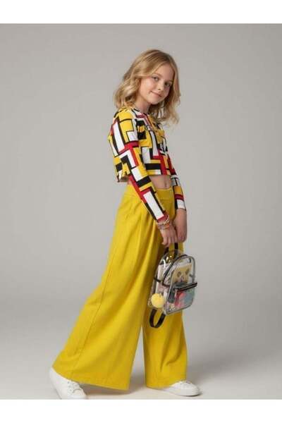 Zekids Girl's Wide Leg Relaxed Cut Trousers