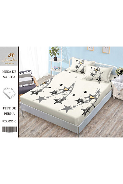 FIONNA.RO Stretchy Duvet Cover and Pillowcases Made of Finet 180x200cm - Crea...