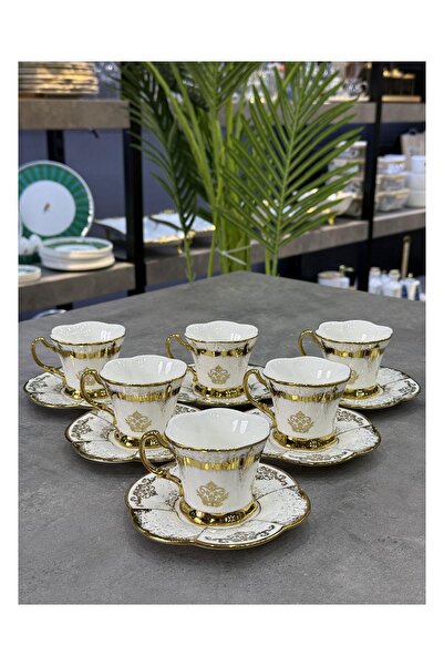Doğudeko Luxury Porcelain Lendory 6-Piece Cup Set