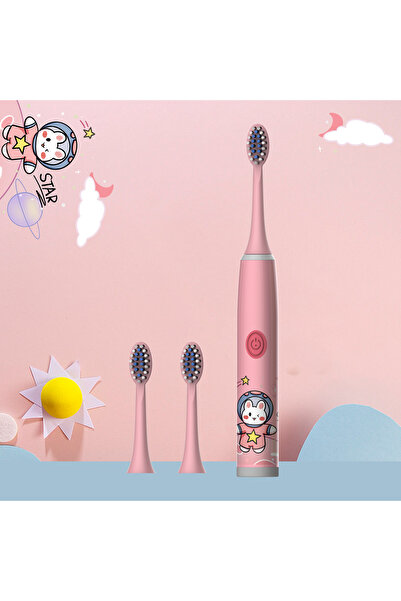 Choice1 Pink-3PCS Children's Electric Toothbrush Color Cartoon Space Series C...