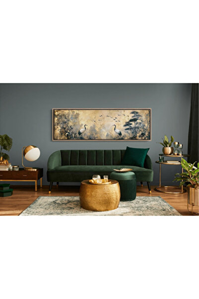 Tuba Decor Tek Parça Gerçek Ahşap Yatay Panorama Çerçeveli Tablo