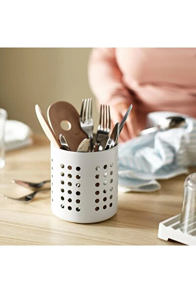 IKEA QUİCK Metal Kaşıklık Yükseklik 13.5 Cm Tezgah Üstü Çatal Bıçaklık Beyaz ...