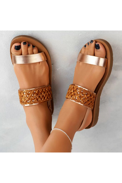 Zaira Women's Sandals with Low Sole Randi Brown #11716 - 40