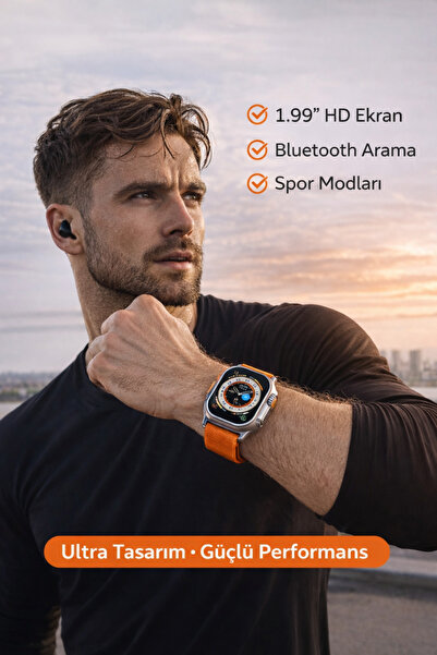 Uzak Store Akıllı Saat – 1.99” HD Ekran – Bluetooth Arama – Spor Modları – iO...