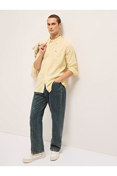 The Bear House By Styli Men Solid Cotton Linen Slim Fit Casual Shirt