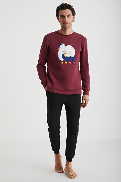 MODA Sweatshirt Bordo Renk Karakter Baskılı