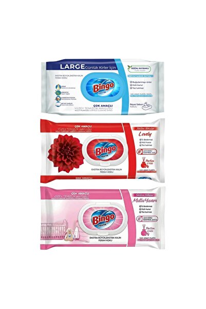 Bingo Yüzey Temizlik Havlusu 96 lı 3 lü Karma Paket