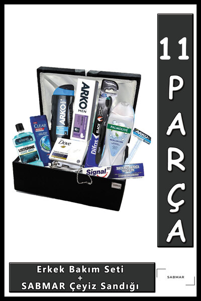 Arko Men Damat Bohçası Nişan Söz Bohça Seti Erkek Bakım Seti Çeyiz Sandığı 11...