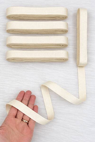ZEYMERADE Cream Grogren Ribbon 2 cm 10 Mt, Bohça Dowry Wedding Engagement Wed...
