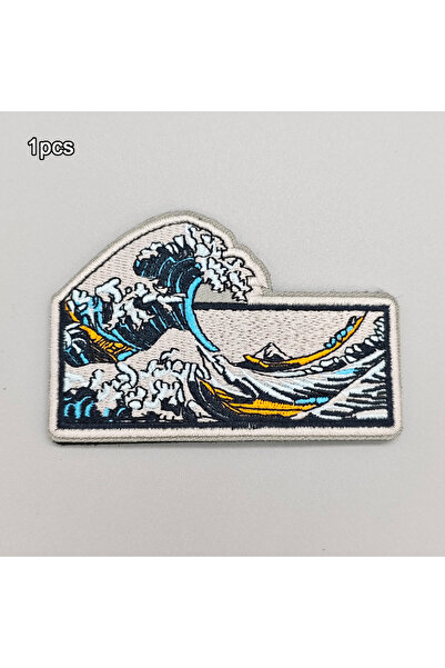 choice2 قطعة واحدة - رقعة مطرزة على شكل موجة بحر يابانية عظيمة قبالة كاناغاوا...