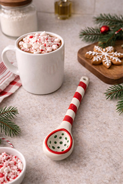 Brandsmiths Red Striped Ceramic Spoon