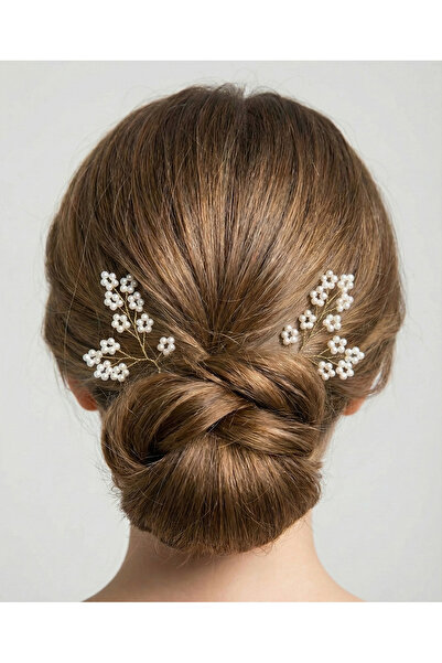 gelinmz 2-Piece Bridal Hair Clip with Pearls – U-Type Bridal Wire Clip – Wedd...