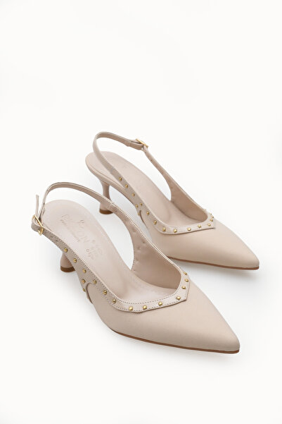 Riccon Women's Pointed Toe Open Back Thin Heeled Shoes 0012553 Matte Leather