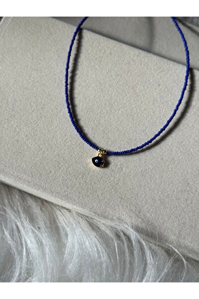 ARSİA JEWELRY Charm Lacivert Boncuk Kolye