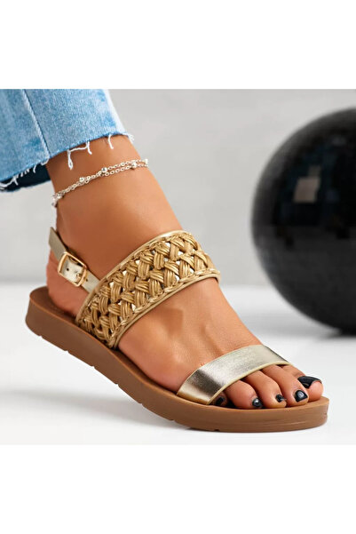 Zaira Women's Sandals with Low Sole Randi Beige #11715 - 38