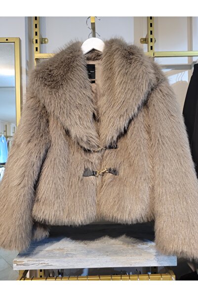 perry moda PREMİUM Vizon Kadın suni Kürk