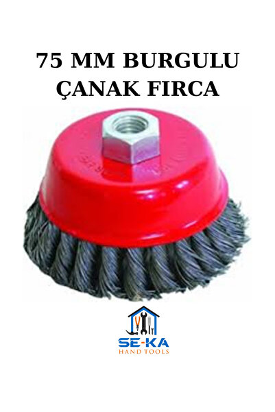 SEKA HAND TOOLS Burgulu Çanak Tel Fırça 75mm Spiral Taşlama Uyumlu – Pas Temi...
