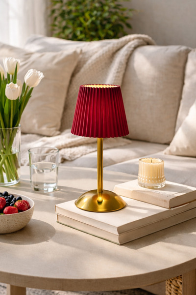 Evila Modern LED Masa Lambası - 3 Renk Işıklı Şarjlı Dekoratif Gece Lambası