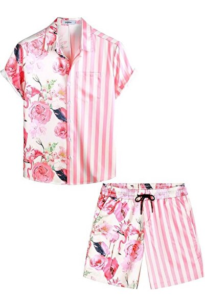 OEM Set camasa si pantaloni scurti VATPAVE casual de vara pentru barbati, tra...