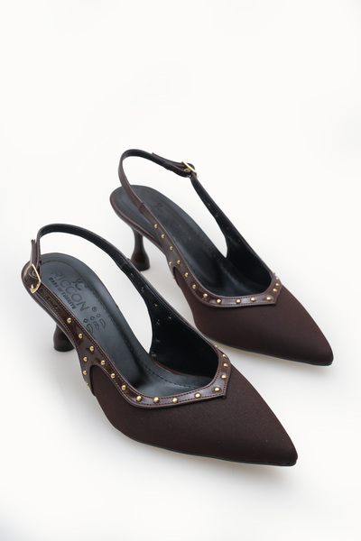 Riccon Pantofi de damă cu vârf ascuțit, cu toc subțire și spate deschis 00125...