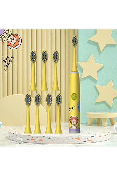 Choice10 فرشاة أسنان كهربائية للأطفال - 8 قطع - ألوان كرتونية فضائية - تنظيف ...