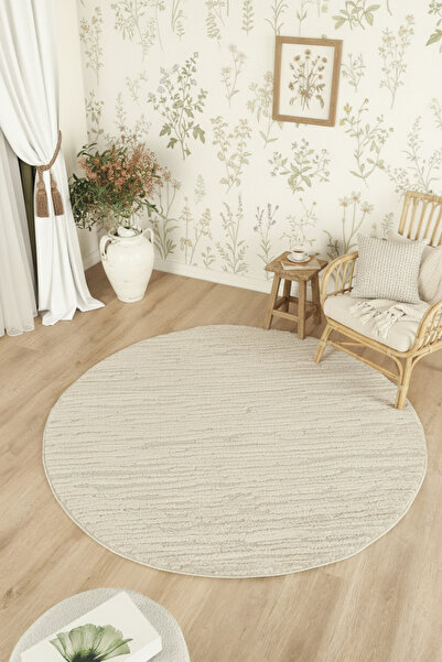 ESSENSE RUSTİC HALI Bukleli Yumuşak Peluş Krem Çocuk Odası Oturma Odası Salon...