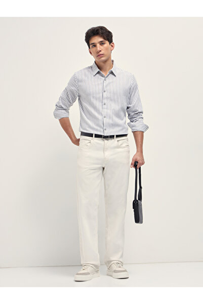 The Bear House By Styli Men Pure Cotton Striped Slim Fit Casual Shirt