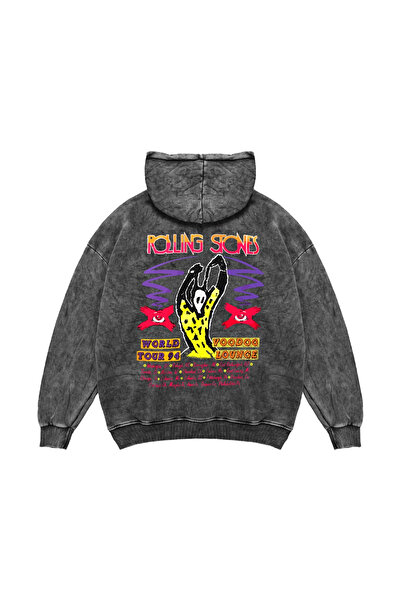 Sekizbiraltı Rolling Stones Voodo Lounge Printed Oversize Unisex Washable Bla...
