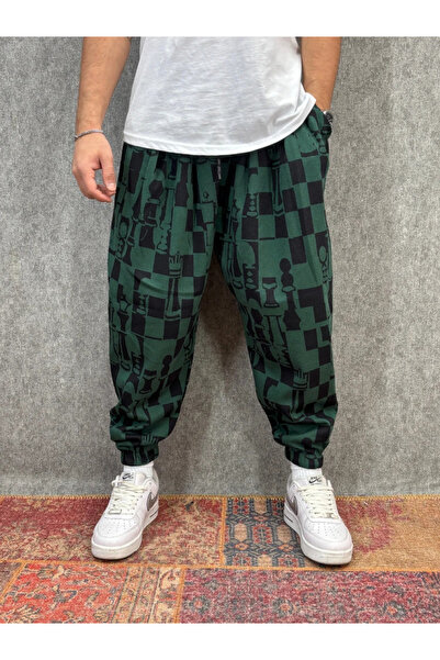 FıttingRoom Elastic Waist Pleated Patterned Half-Shalwar