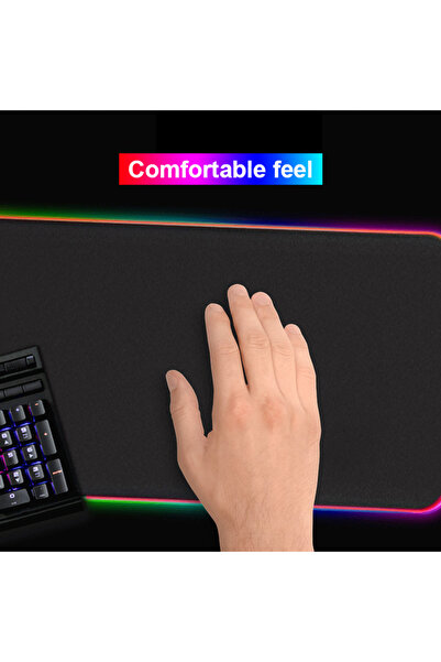 OEM Mousepad Gaming cu iluminare led RGB 800x300x40 Negru