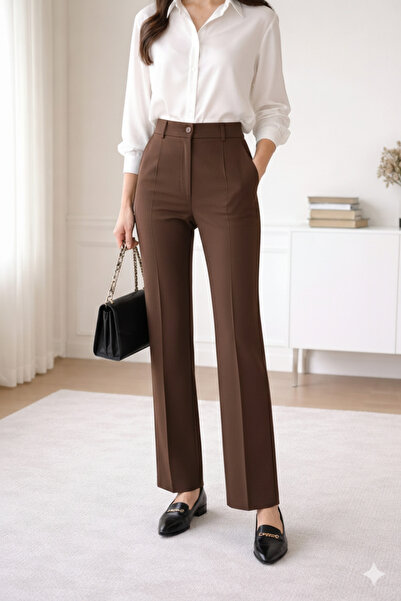 Geco Women's Premium High Waist Ribbed Spanish Flare Palazzo Pants