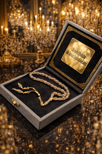 Altınsoy collection Premium Ürün Kişiye Özel İsimli Altın Parçacıklı Rosary G...