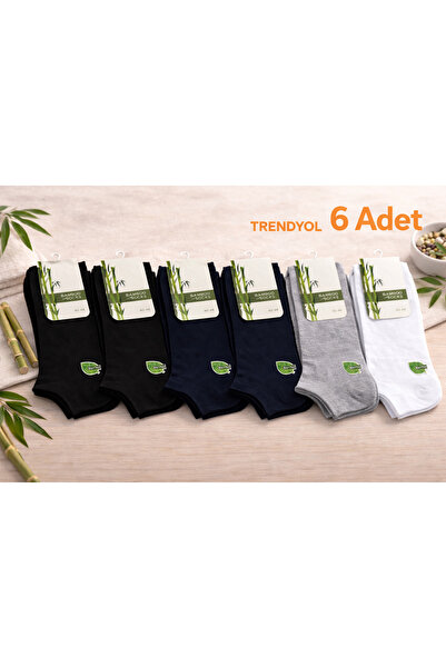 SİHİRLİ AYAKLAR Bambu Erkek Çorap – 6’lı Set (Siyah / Koyu Lacivert / Gri/Beyaz)