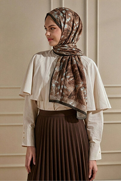 SilkTouch Coffee Canvas Touch Patterned Organic Shawl
