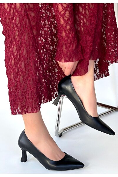 Kanonik Education Mırta Black Leather Heeled Shoes