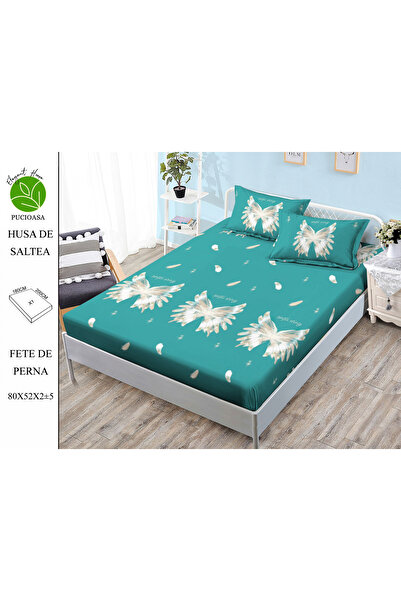 FIONNA.RO Stretchy Duvet Cover and Pillowcases Made of Finet 180x200cm - Gree...