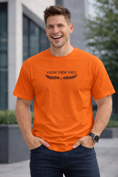 ArtYus Veni Vidi Vici Printed Cotton Relaxed Fit Round Neck Unisex T-Shirt