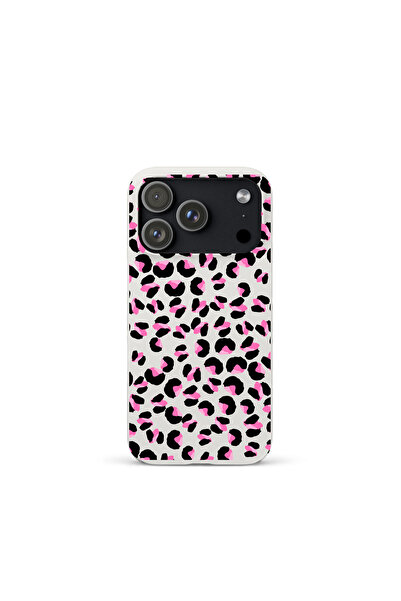 KaffCase حافظة إطلاق آيفون 17 برو بنمط الفهد باللون الوردي