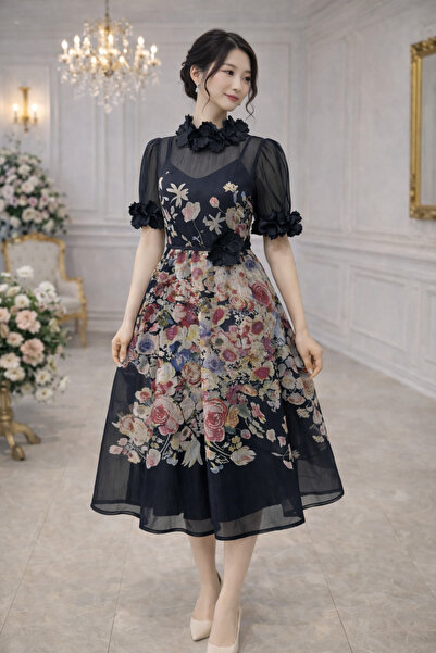 SELSAL Whispers of Roses Midi Dress