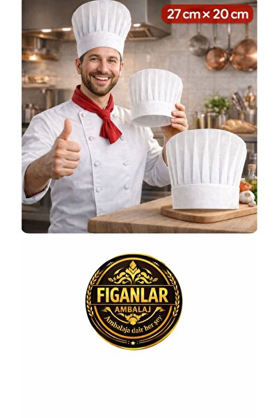 figanlar ambalaj 1 adet Ayarlanabilir Aşçı Kepi 20 cm Nonwoven Tela Aşçı Şapk...